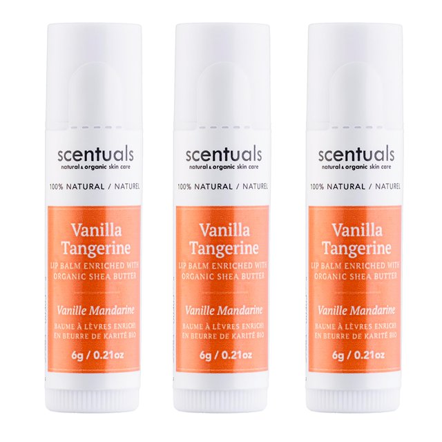 Bálsamo labial vainilla mandarina juego de 3 hecho con manteca de karité manteca de cacao aguacate y aceite de jojoba cera de abejas vitamina E y aceite esencial hidratante cuidado de los labios libre