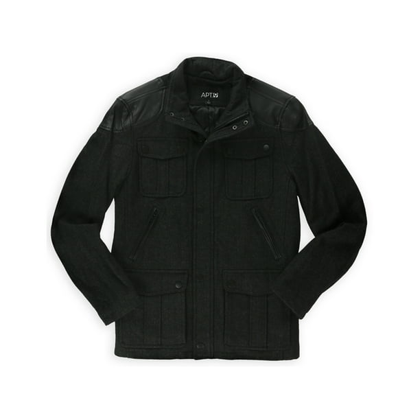 Chaquetón de Espiga de Lana Apt. 9 para Hombre Gris Grande