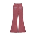 thumbnail image 6 of XUNKUSGA Womens Jeans Fashion Y2k Bowknot Embroidere Bell Bottom Jeans Comfortable Stretchy High Waisted Slim Womens Bootcut Jeans with Pockets S-42XL,Pink, 6 of 9