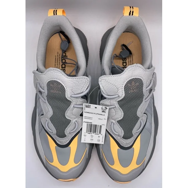 Ad-id-as Originals Ozweego Flipshield Grey / Acid Orange Shoes Size 7 FX6045 NWOB