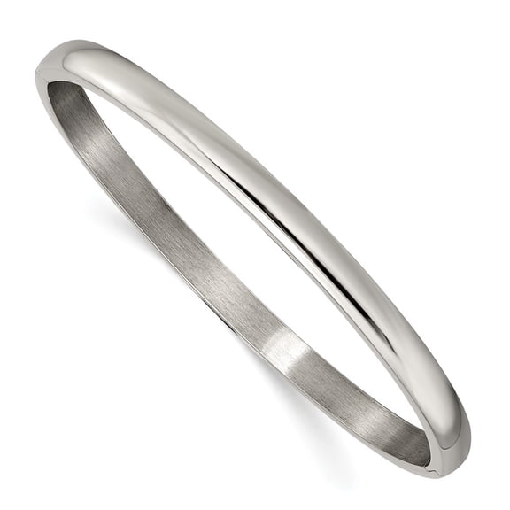 Primal Steel Titanium Polished 5mm Hinged Bangle