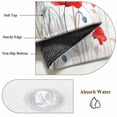 thumbnail image 6 of 2'x6' Rug Runners for Hallways Kitchen, Red Spring Floral Non Slip Entryway Beside Floor Carpet Runner, Pastoral Botanical Summer Elegant Washable Laundry Room Bedroom Throw Rugs Mat for Family Pet, 6 of 8