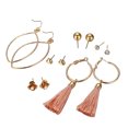 thumbnail image 3 of 33 pares/5 juegos de pendientes triangulares estilo bohemio con borlas, colgantes con forma de estrella para mujer, diseño aleatorio, 3 of 5