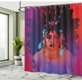 thumbnail image 4 of Ambesonne Abstract Face Shower Curtain, Colorful Lady Scene, 69"Wx75"L, Raspberry Scarlet Purple, 4 of 4