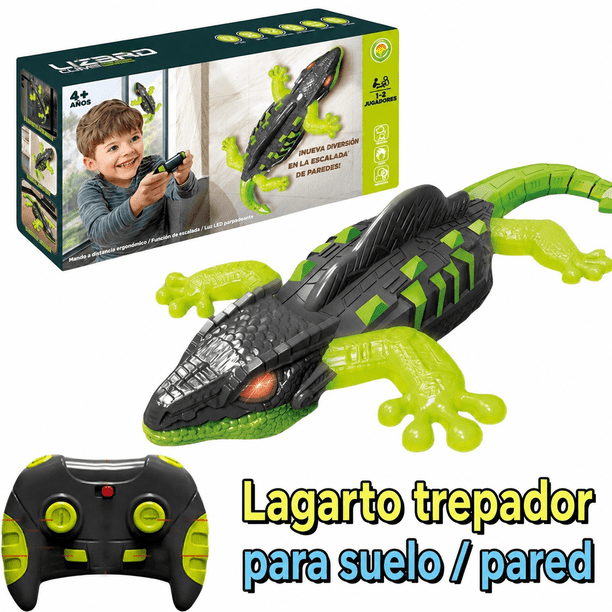 Lagartija RC Trepador de Pared, Carga USB, Juguete de Broma Halloween, Adherencia en Superficies Lisas, Control Remoto Infrarrojo, Ideal para Niños y Adultos