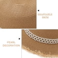 thumbnail image 3 of 56-58 cm circunferencia del sombrero sombrero para el sol de las mujeres protector solar salida de verano vacaciones sombrero de paja perla sombrero de ala grande, 3 of 5
