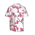 thumbnail image 2 of Cherry Blossom In Full Bloom Hawaiian Shirts For Men, Summer Short-Sleeve Relaxed-Fit Button-Down Shirts Small, 2 of 9