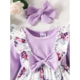 thumbnail image 5 of Baby Girls Romper Long Sleeve Cute Animal Print Jumpsuit & Headband, 5 of 5