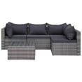 thumbnail image 5 of vidaXL 9 Piece Garden Lounge Set with Cushions Poly Rattan Grey, 5 of 5