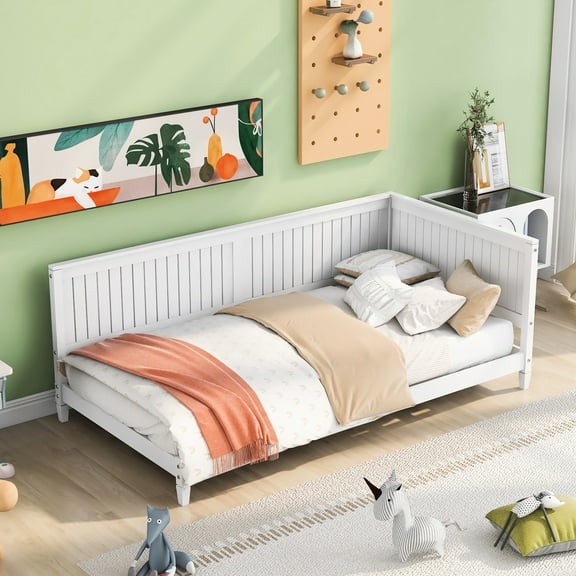White Twin Size Daybed/ Bed - Classic Design With Materials Suitable For Any Living Area Mid-century Wood And A Good Night's Sleep