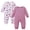 Purple, variant on KIMI BEAR Newborn Baby Girl Romper Clothing 2 Packs Shower Gift Long Sleeves Floral Strawberry Bodysuit One-piece Jumpsuit 2pcs Clothes Pink NB