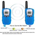 thumbnail image 3 of walkie-talkies para niños, radio bidireccional con 8 canales, pantalla LCD, linterna Vox y 10 tonos de llamada (batería no incluida)., 3 of 5
