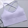 thumbnail image 2 of SMihono Womens High-Support Yoga Bra with Removable Pads Large Bust,Seamless Crossback Longline Sports Bra Workout Tops Purple XL, 2 of 4