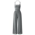 thumbnail image 7 of Women's Summer Spaghetti Strap Sleeveless Jumpsuit Wide Leg Baggy, 7 of 7