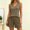 Khaki, variant on WIZUTIZ Women's Loose Sleeveless V Neck T-Shirt and Shorts Pajama Set Soft Modal Loungewear Sleepwear Casual Oversized 2 Piece Summer Lounge Set