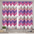 thumbnail image 2 of Ambesonne Chevron Valance & Curtain, Colorful Groovy Art, 55"x30", Multicolor, 2 of 6
