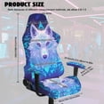 thumbnail image 5 of SCRAWLGOD Wolf Print White Blue Violet Set of 4 Gaming Chair Covers Slipcovers Stretchable Gaming Chair Cover Set Non-Slip Office Desk Chair Cover with Armrest Covers, 5 of 7