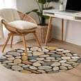 thumbnail image 4 of Cobblestones Round Area Rug 3Ft Washable Small Circle Rugs for Kitchen Entryway, Gravel Rock Natural Stones Pattern Art Non-Slip Carpet Floor Mats Indoor Outdoor Carpet Runner Aesthetic Home Decor, 4 of 8