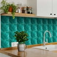 thumbnail image 2 of Mi Alma Solid Color Turquoise Tile Stickers - Removable Vinyl 4x4, 24 pcs, 2 of 11
