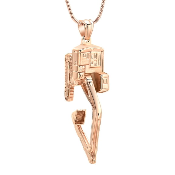 Personalize Excavator Urn Pendants with Chain Cremation Jewelry for Ashes Urn Necklace for Ashes of Loved One Memorial Jewelry