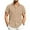 Khaki, variant on HAOMEILI Men's Casual Button Down Shirts Short Sleeve Linen Shirts Summer Beach Dress Shirt