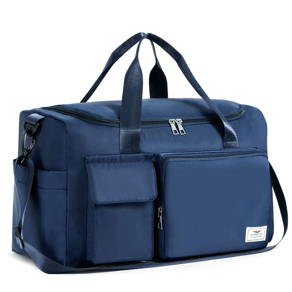 Women's Duffle Bag with Shoes Compartment, 37L Capacity (Navy Blue)