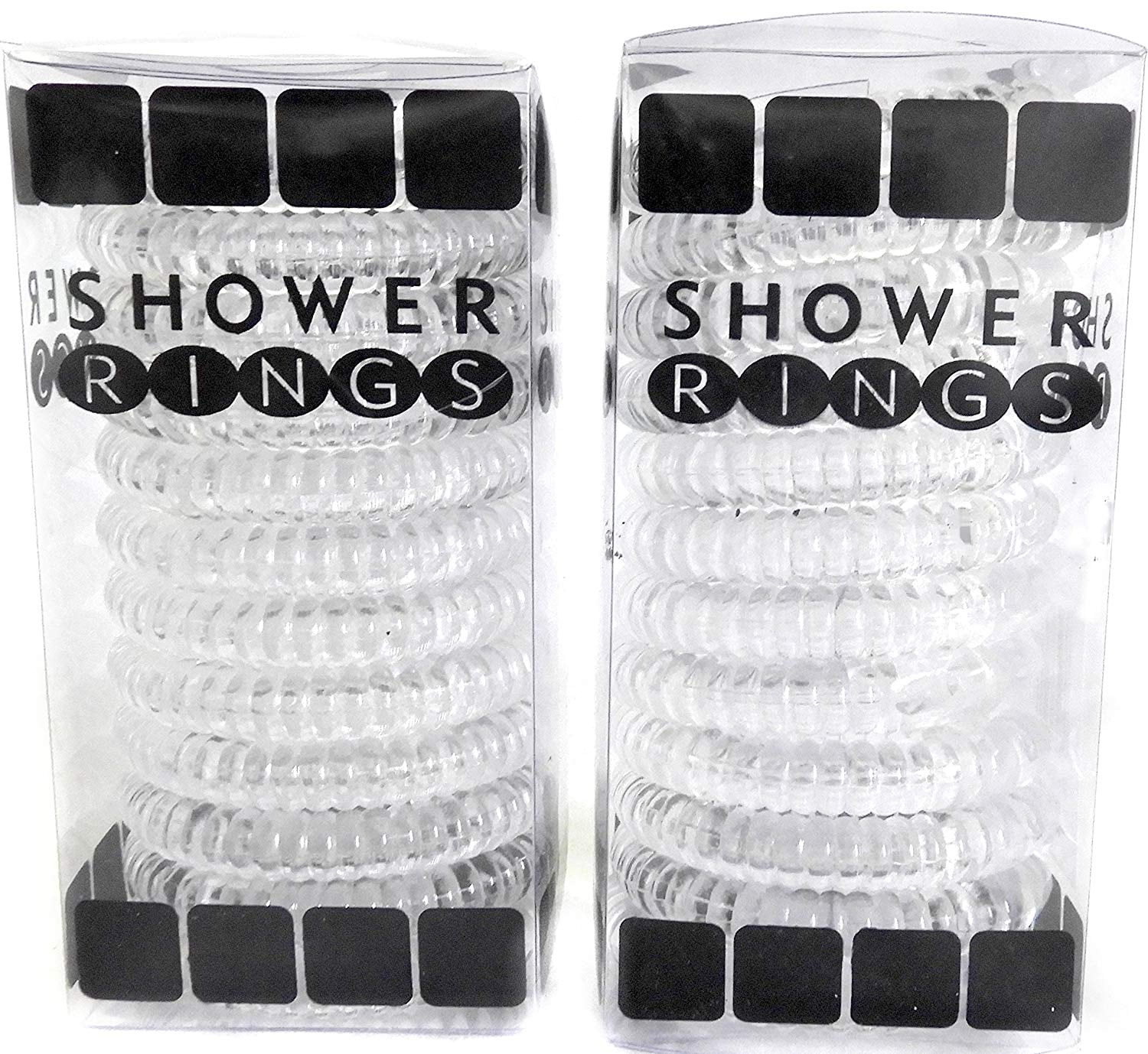 Everyday Living Shower Curtain C Rings-12 Plastic Clear C-Hooks 12-Pack in Box 