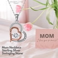 thumbnail image 4 of Birthstone Mom Necklace for Mother by Ginger Lyne Sterling Silver Swinging CZ, 4 of 9