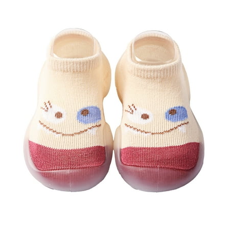 

BueatyH 1Pair First-walking Shoes Elastic Shoes Surface Anti-slip Customized Baby First-walking Sneaker for Home