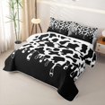 thumbnail image 3 of Manfei Farm Cow Spot Twin Quilt Set 2 Pieces,Abstract Animal Spot Twin Coverlet Set,Black White,1 Bedspread and 1 Pillowcase, 3 of 7