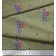 thumbnail image 2 of Soimoi Silk Fabric Leaves & Lily Floral Print Fabric by Yard 42 Inch Wide, 2 of 6