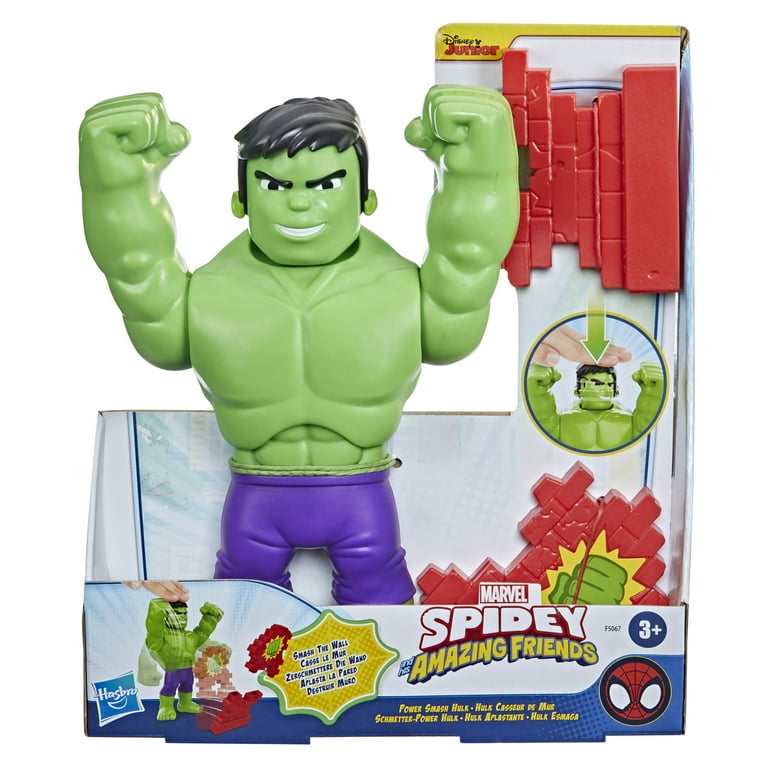 Marvel Spidey and His Amazing Friends Power Smash Hulk Action Figure Preschool Toys