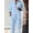 Blue, variant on Men's Linen 2 Piece Outfit Long Sleeve Button Down Shirt with Elastic Waist Drawstring Lounge Pants Set White XL
