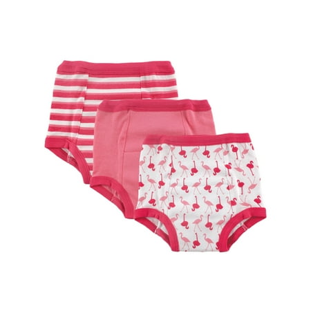Luvable Friends Baby Boy and Girl Training Pants, 3-Pack - 4T - Flamingo