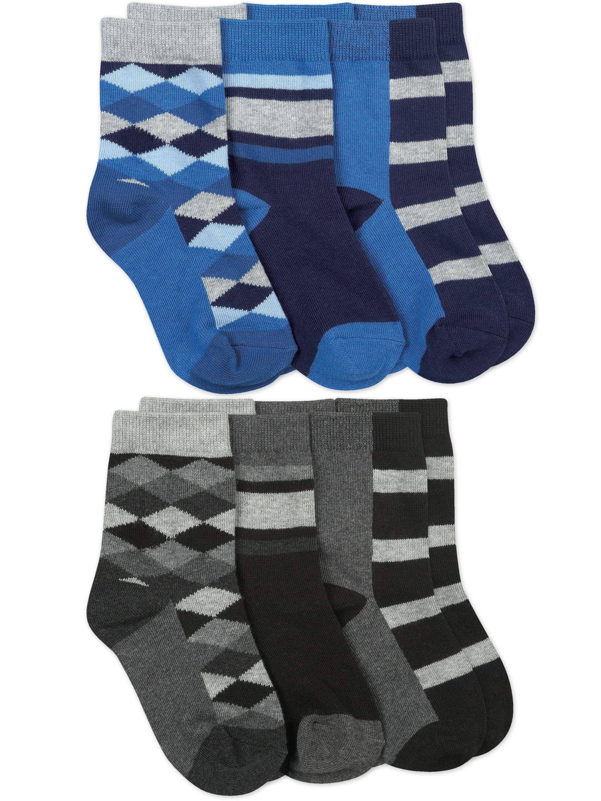 Jefferies Socks Boys Multicolored Stripe Fashion Variety Crew Socks 12 Pair Pack 