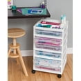 IRIS USA 6 Drawers Scrapbook Plastic Storage Cart with Organizer Top