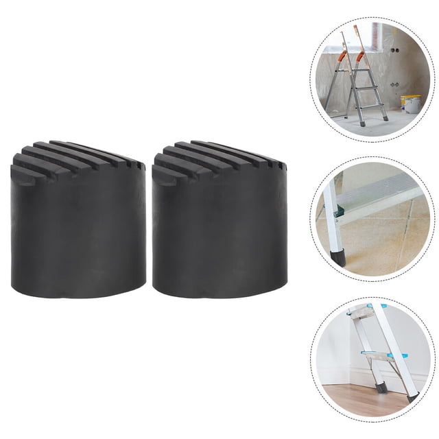 NIYANGLE Ladder Accessories 2Set Round Black Rubber Feet Pads Damping Sound Insulation 3.73X3.54X2.36In