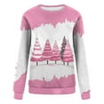thumbnail image 6 of Festive Tops for Women Christmas Outfits Long Sleeve Crewneck Sweatshirt Lightweight Graphic Pullover Holiday Shirt (S, Pink), 6 of 6