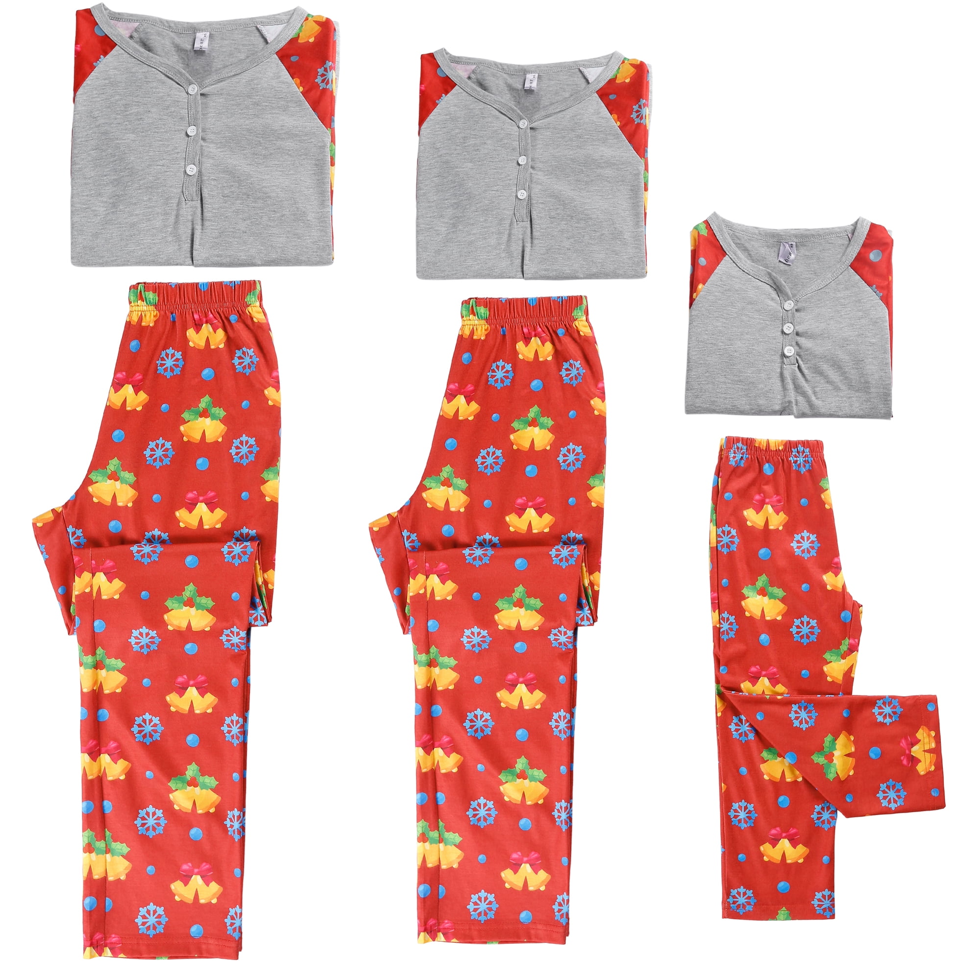 DARING DIVA Women's Christmas Family Long Sleeve Pajama Sets M Red