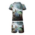 thumbnail image 6 of Alice in Wonderland Boys 2-Piece Swimsuit Set, Short Sleeve Rash Guard & Swim Trunks, 6 of 7