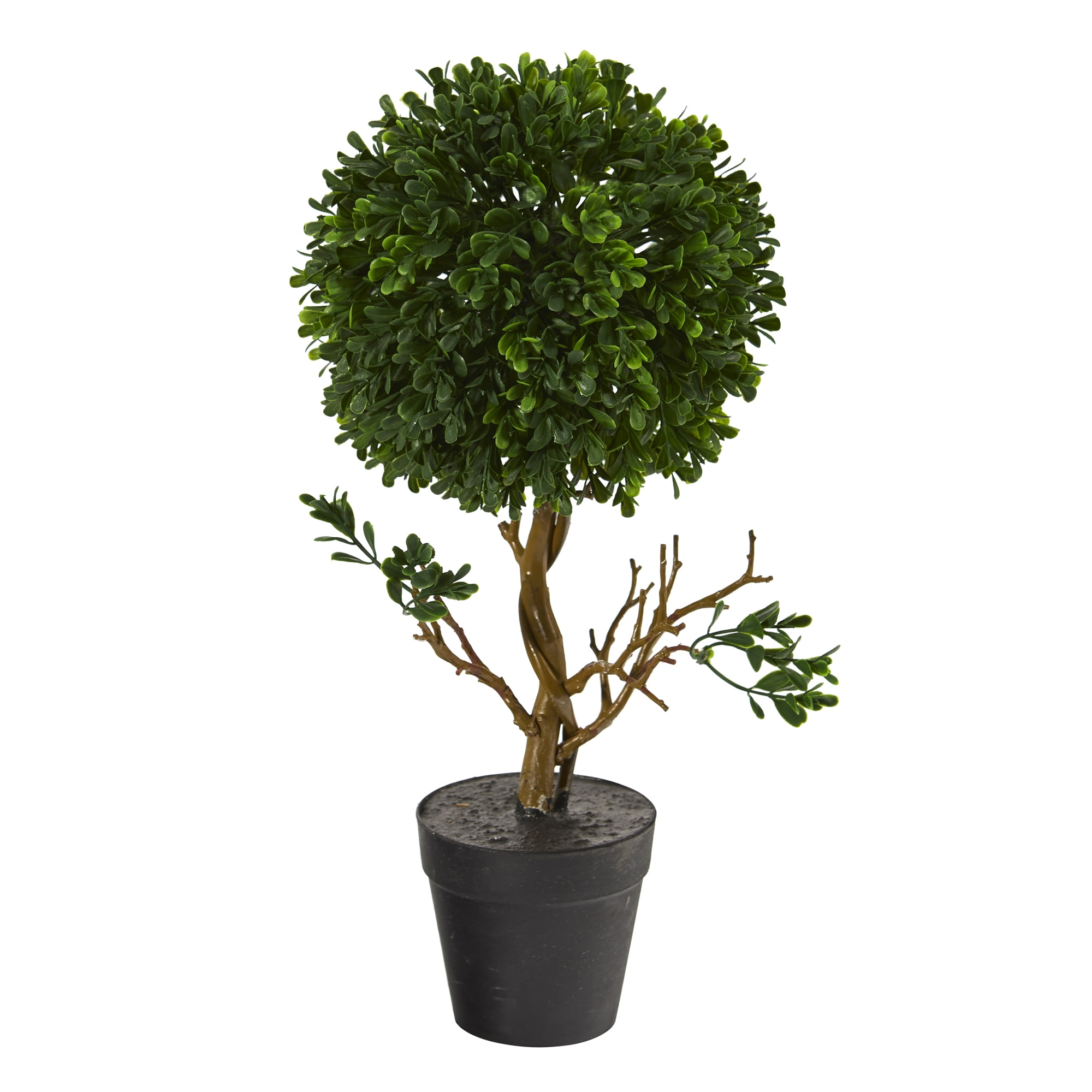 PLANT Artificial Boxwood Cone Topiary Tree Fake Leave Potted Plant with Galvaniz 