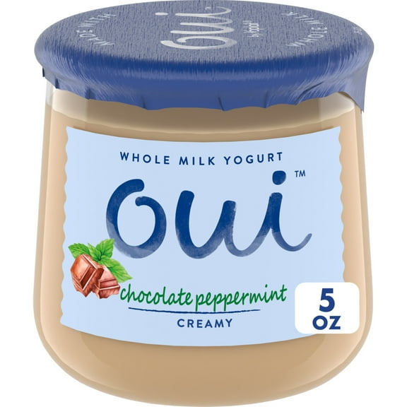 Oui by Yoplait Whole Milk Yogurt, Chocolate Peppermint, 5 oz Jar