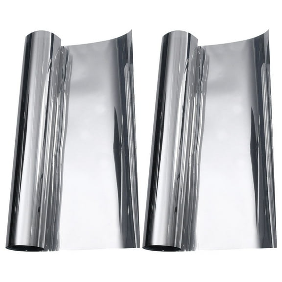 WHAMVOX 2 Rolls Plastic Reflective Window Film One Way Privacy Grey