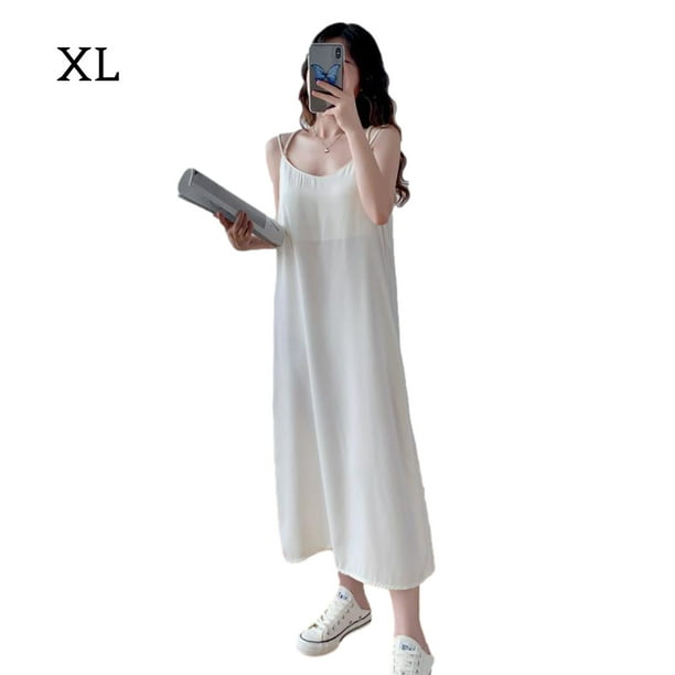 White sleeveless hotsell chiffon loose dress