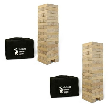 YardGames Giant Tumbling Timbers Natural Pine Wood Stacking Game (2 Pack)