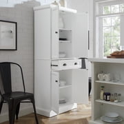 Crosley Furniture Shoreline Coastal Pantry Storage Cabinet with Shelves, Kitchen, Dining, or Laundry Room
