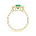 thumbnail image 2 of ANGARA Natural Cushion Cut 1.25 ct Emerald and Diamond Floral Ring with Claw Set in 14K Yellow Gold for Women (Size-8x6mm) | May Birthstone, Anniversary, Jewelry Gift for Women | Natural Emerald Ring, 2 of 8