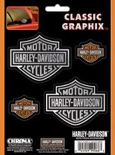 Harley Davidson Orange Bar & Shield Extra Large Trailer Decal Sticker 
