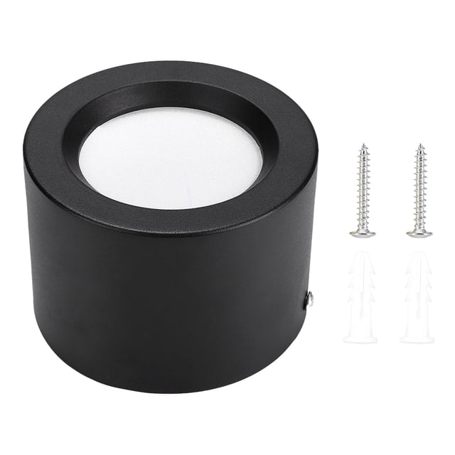 Lámpara de techo LED de 7W y 220 V, lámpara antiniebla, luz empotrable para baño, color negro (luz blanca)