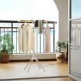 thumbnail image 4 of Gymax 4 Legs Clothes Drying Rack w/8 Bamboo Hanging Rods 40 Hanger Slots for Indoor, 4 of 10